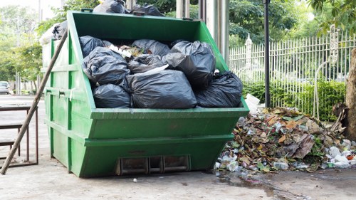 Commercial waste removal service at a local business